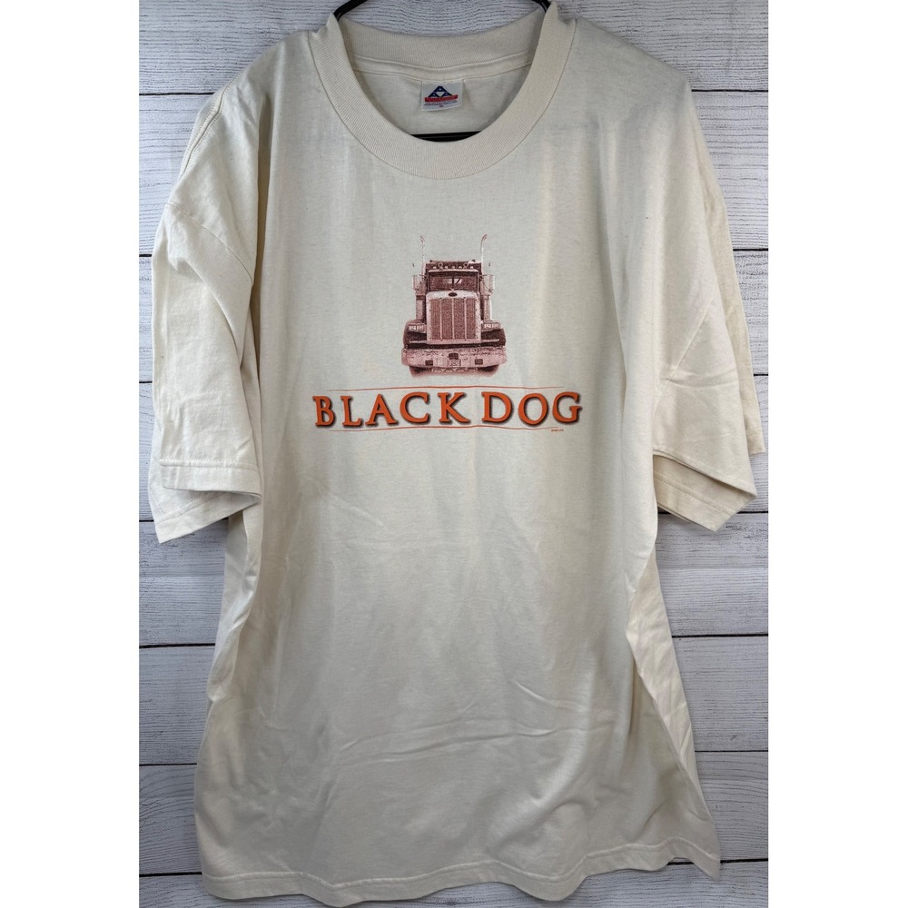 VNT AAA Black Dog Patrick Swayze Graphic T-Shirt Mens XL Cream Alstyle Apparel